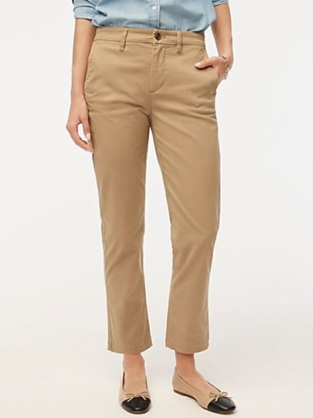 J.Crew High-Rise Girlfriend Chino Pants Womens 6 Petite Khaki